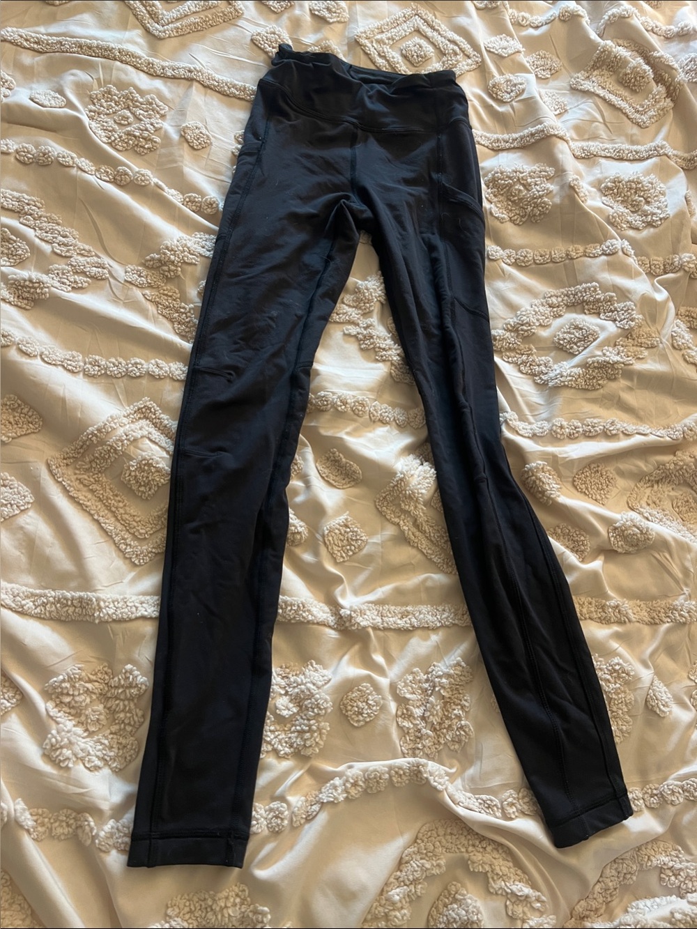 lululemon athletica Black High-Rise Leggings Fleece Fast Free Draw String Inside